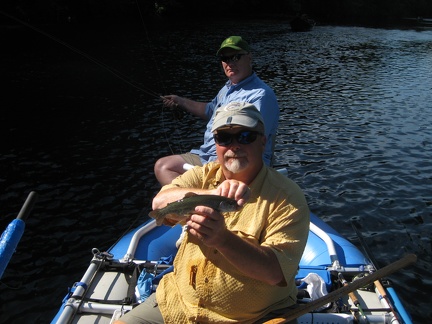 Watauga Float Trip  10  - Randy posing with Doug s Rainbow